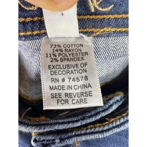 CACHE Embellished Blue Denim Jeans Bedazzled Rhinestones Women’s Size 12 y2k - Picture 7 of 15